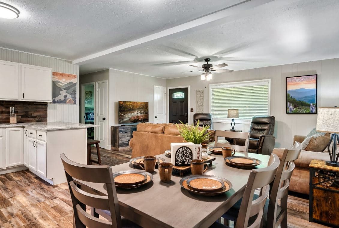 Vacation Rental Remodel & Furnish - After Dining into LR